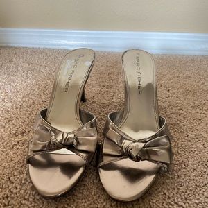 Marc Fisher metallic sandals